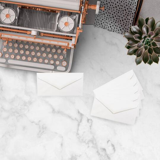 JAM Paper 3.875" x 7.5" Bright White Wove Monarch Strathmore Invitation Envelopes, 50ct.